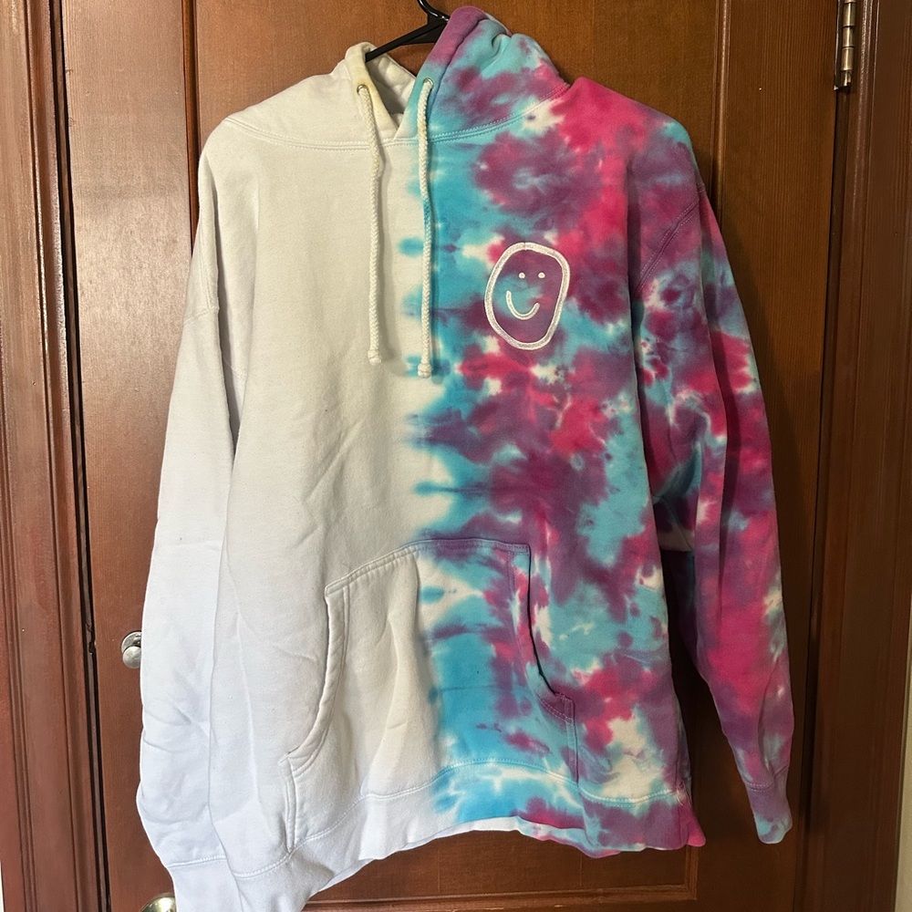 Tie-Dye Smiley Face Hoodie - Happiness Project